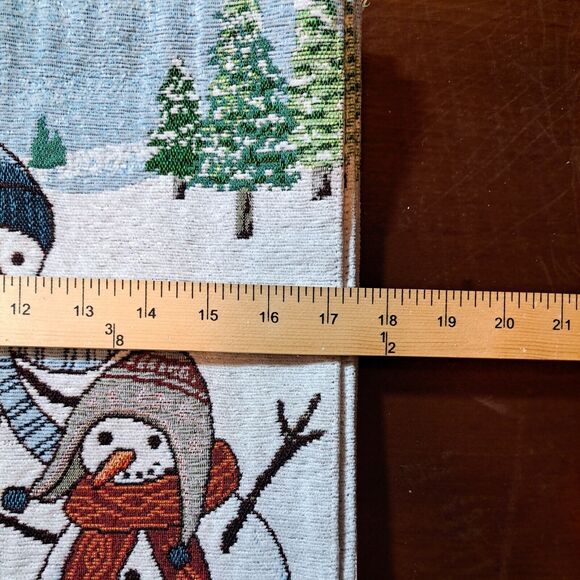 Snowman Placemats Winter Holiday Christmas Cloth Set of 4 Subtle Glitter Used - Picture 4 of 5